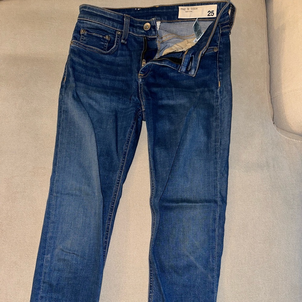 rag and bone med/dark wash jeans size 25